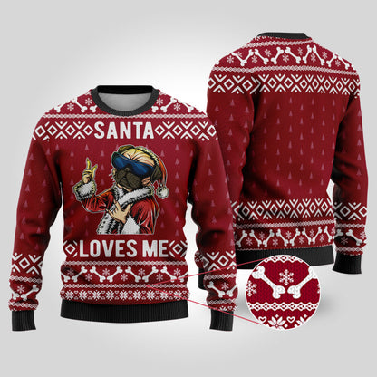 Cardinal Red Bulldog Funny Ugly Christmas Sweater - Funny Ugly Christmas Sweater