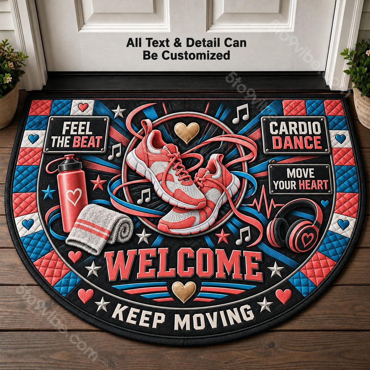 Cardio Dance Personalized Half Round Mat | 5To9Vibe
