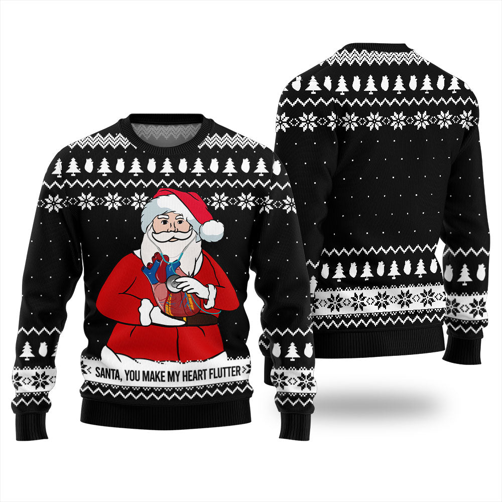 Cardiologist Ugly Christmas Sweater You Make My Heart Flutter