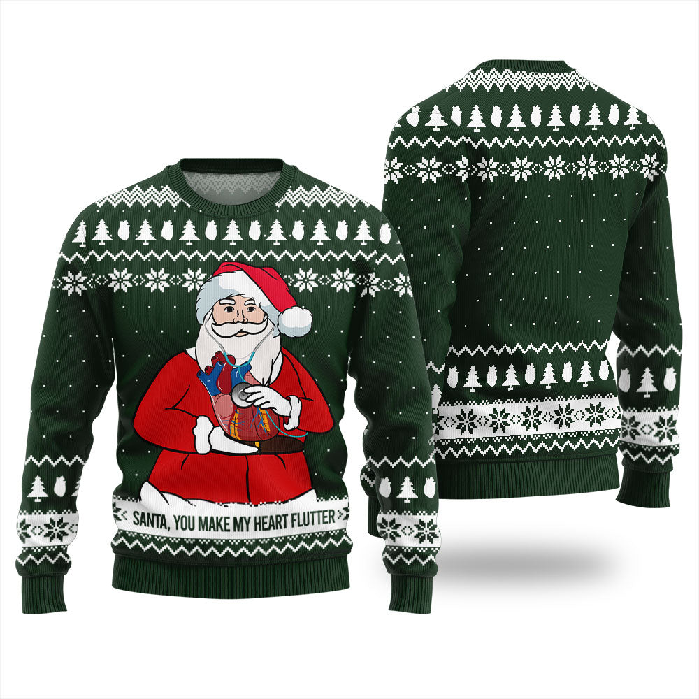 Cardiologist Ugly Christmas Sweater You Make My Heart Flutter