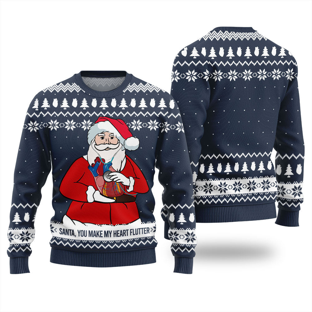 Cardiologist Ugly Christmas Sweater You Make My Heart Flutter