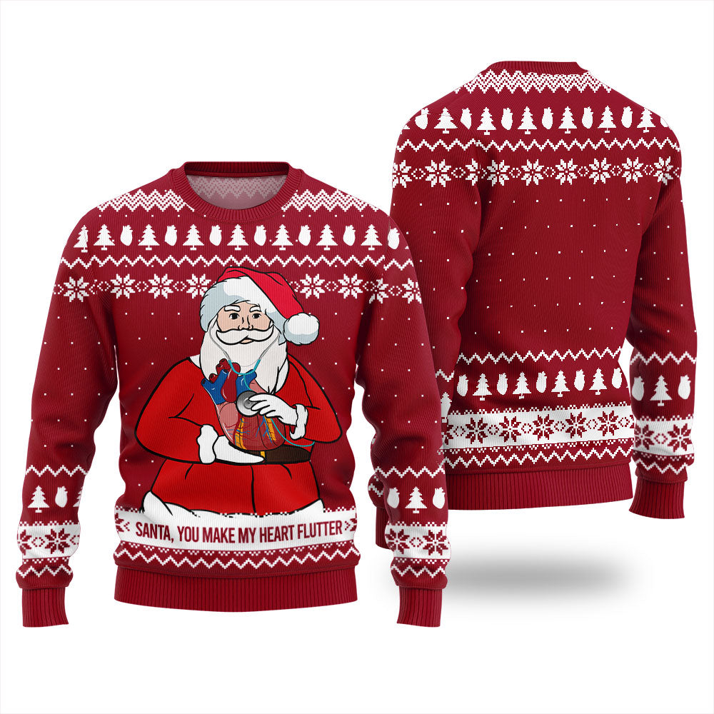 Cardiologist Ugly Christmas Sweater You Make My Heart Flutter