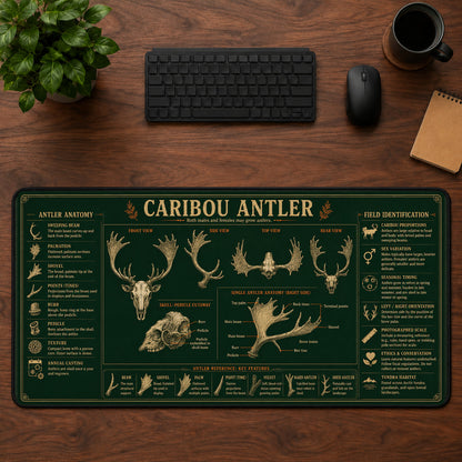 Caribou Antler Desk Mat Mouse Pad | 5To9Vibe
