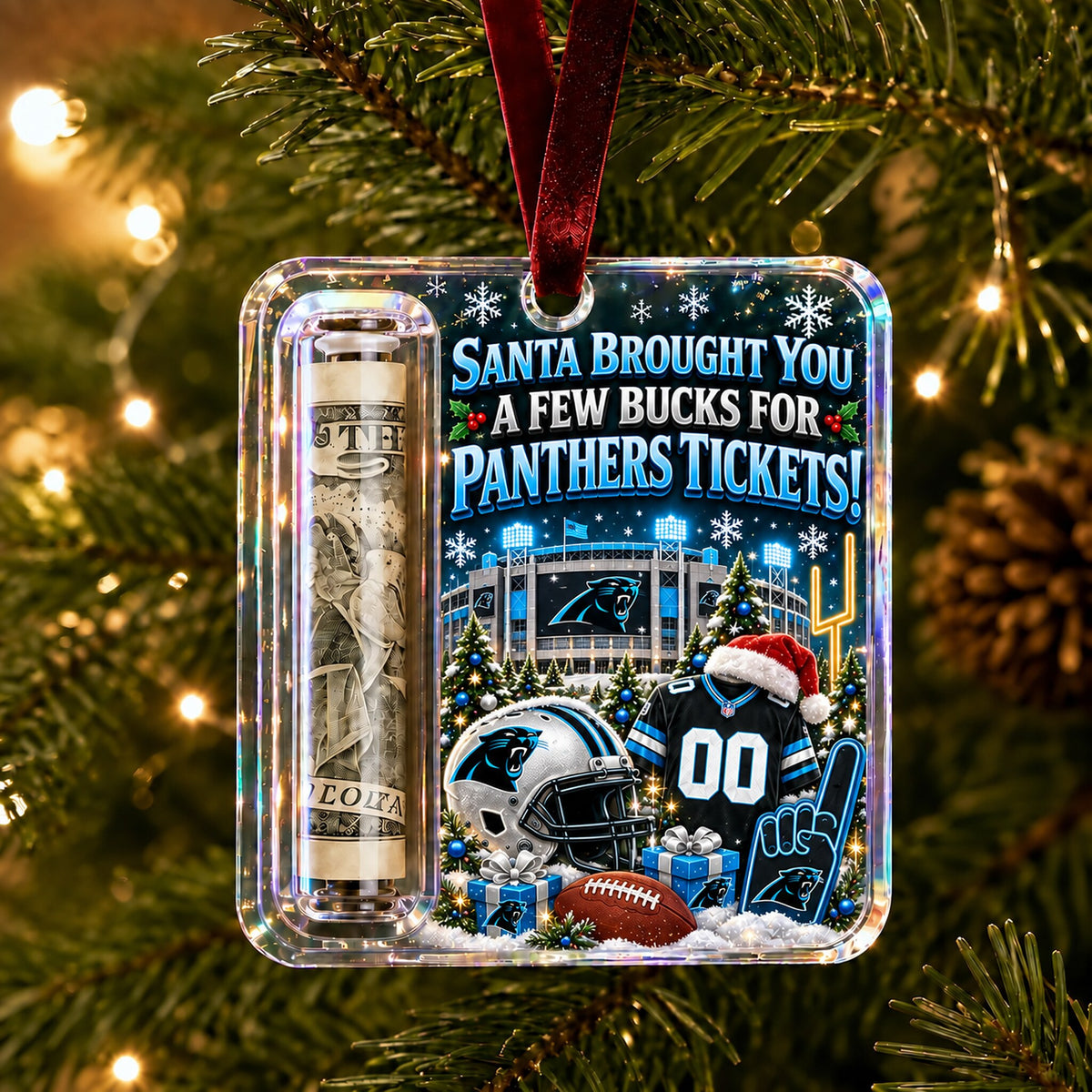All Football Teams Christmas Money Holder Glass Ornament - 5to9vibe
