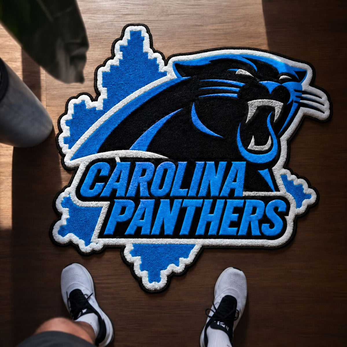 All Football Teams Logo Trophy City Map Football Fan Custom Shape Rug Print Premium Welcome Mat Washable Black Border Personalized Football Custom Shape Rug