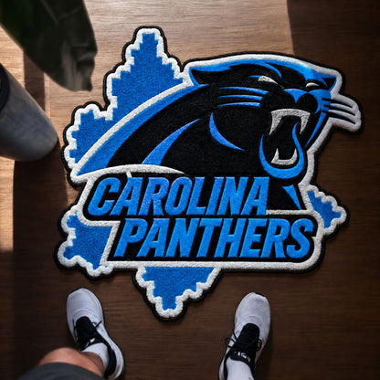 All Football Teams Logo Trophy City Map Football Fan Custom Shape Rug Print Premium Welcome Mat Washable Black Border Personalized Football Custom Shape Rug