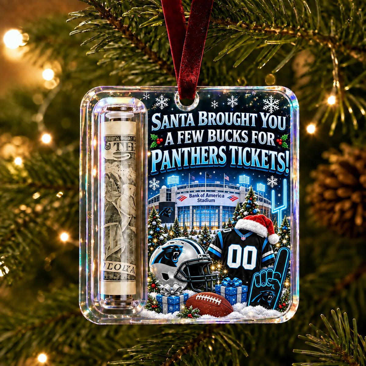 All Football Teams Football Stadium Christmas Money Holder Glass Ornament - 5to9vibe