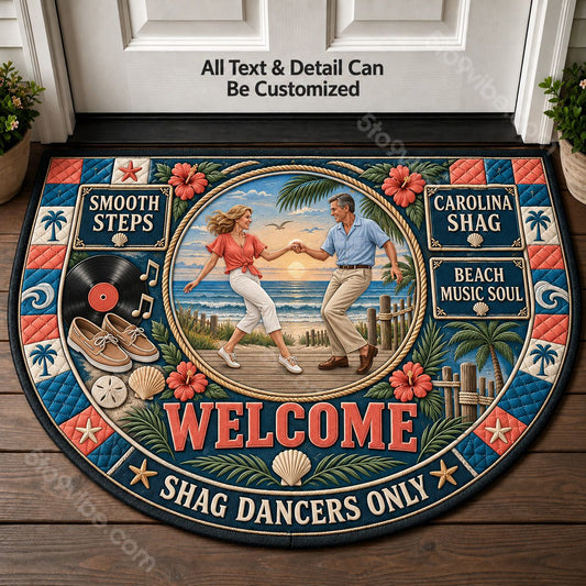 Carolina Shag Personalized Half Round Mat | 5To9Vibe