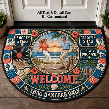 Carolina Shag Personalized Half Round Mat | 5To9Vibe
