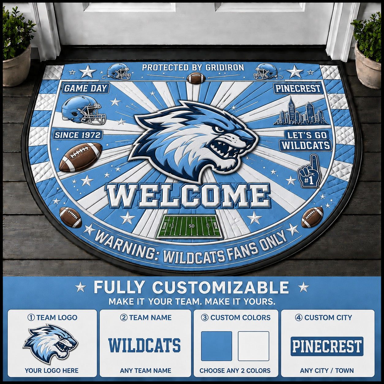 Carolina Blue / White