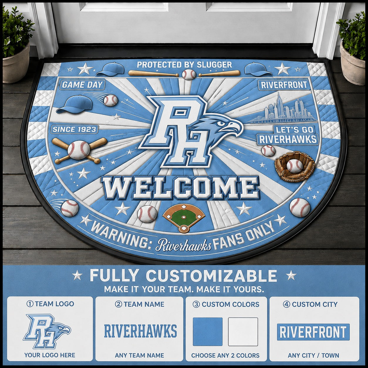 Carolina Blue / White