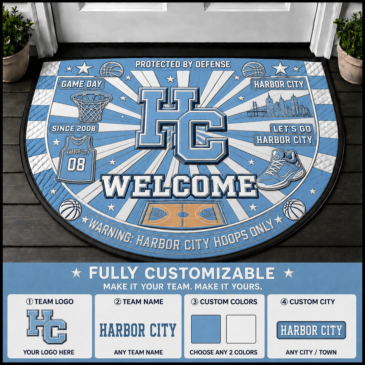 Carolina Blue / White