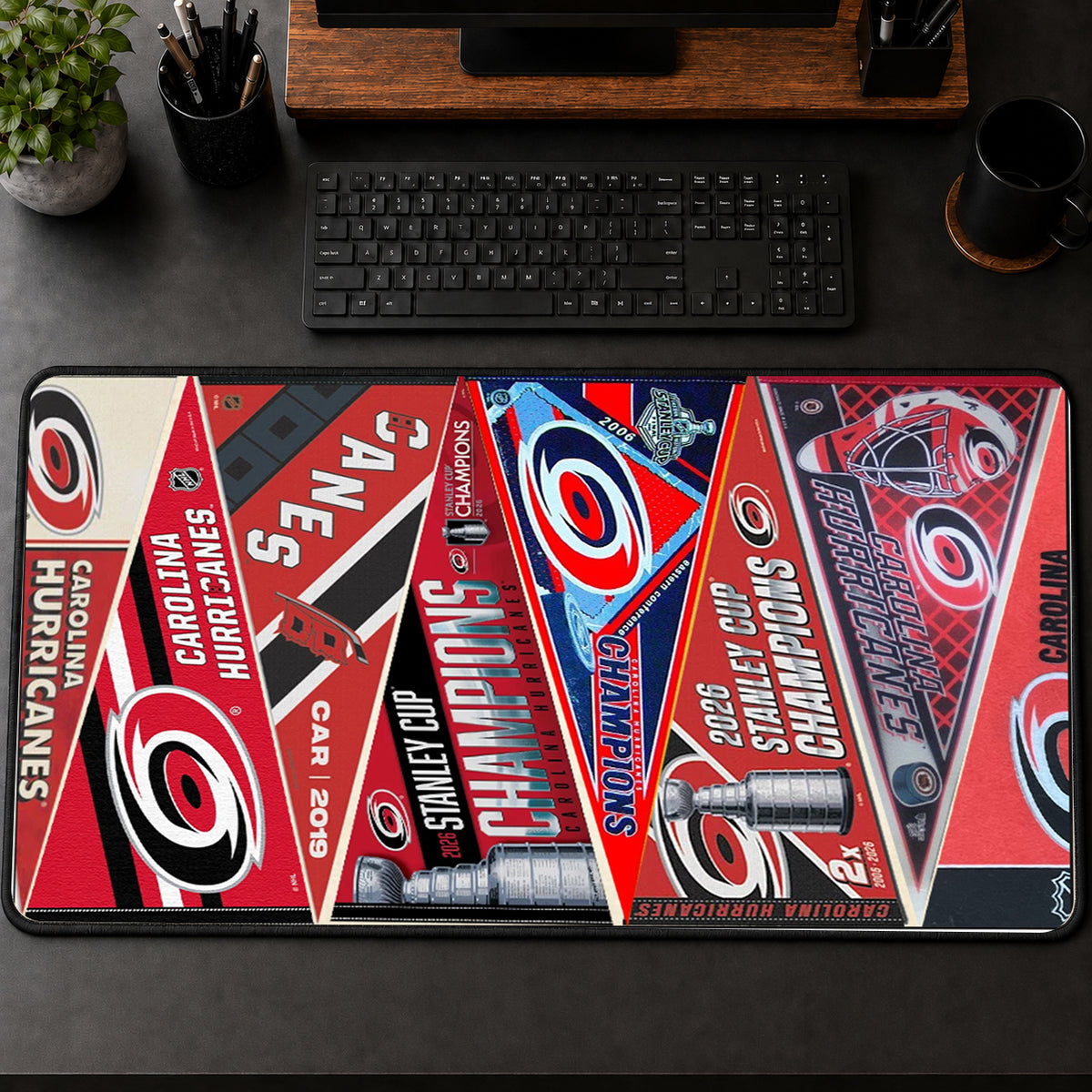 All Hockey Teams Vintage Pennant Anniversary For Fans Desk Mat Mouse Pad Trending - 5to9vibe