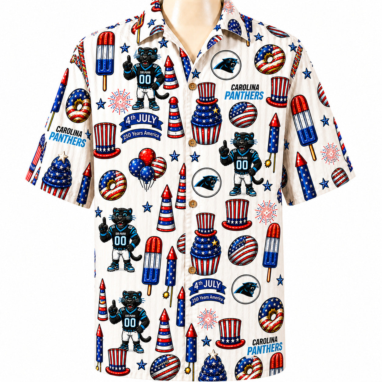All Football Teams 4th July 250 Years Anniversary America Premium Unisex Hawaiian Shirt For Men and Women