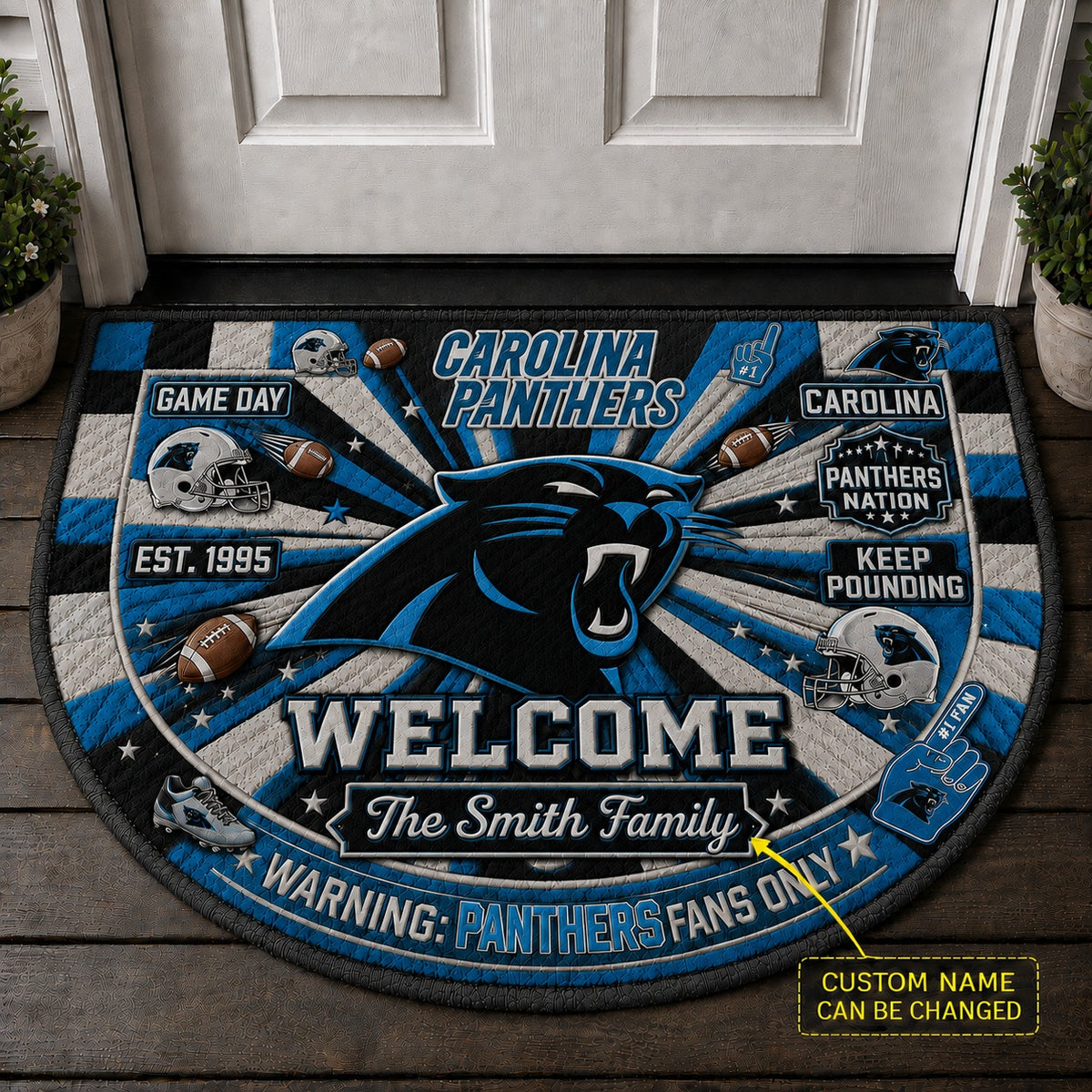 Official-Inspired Football Fan Custom Premium Welcome Mat – Personalized Doormat