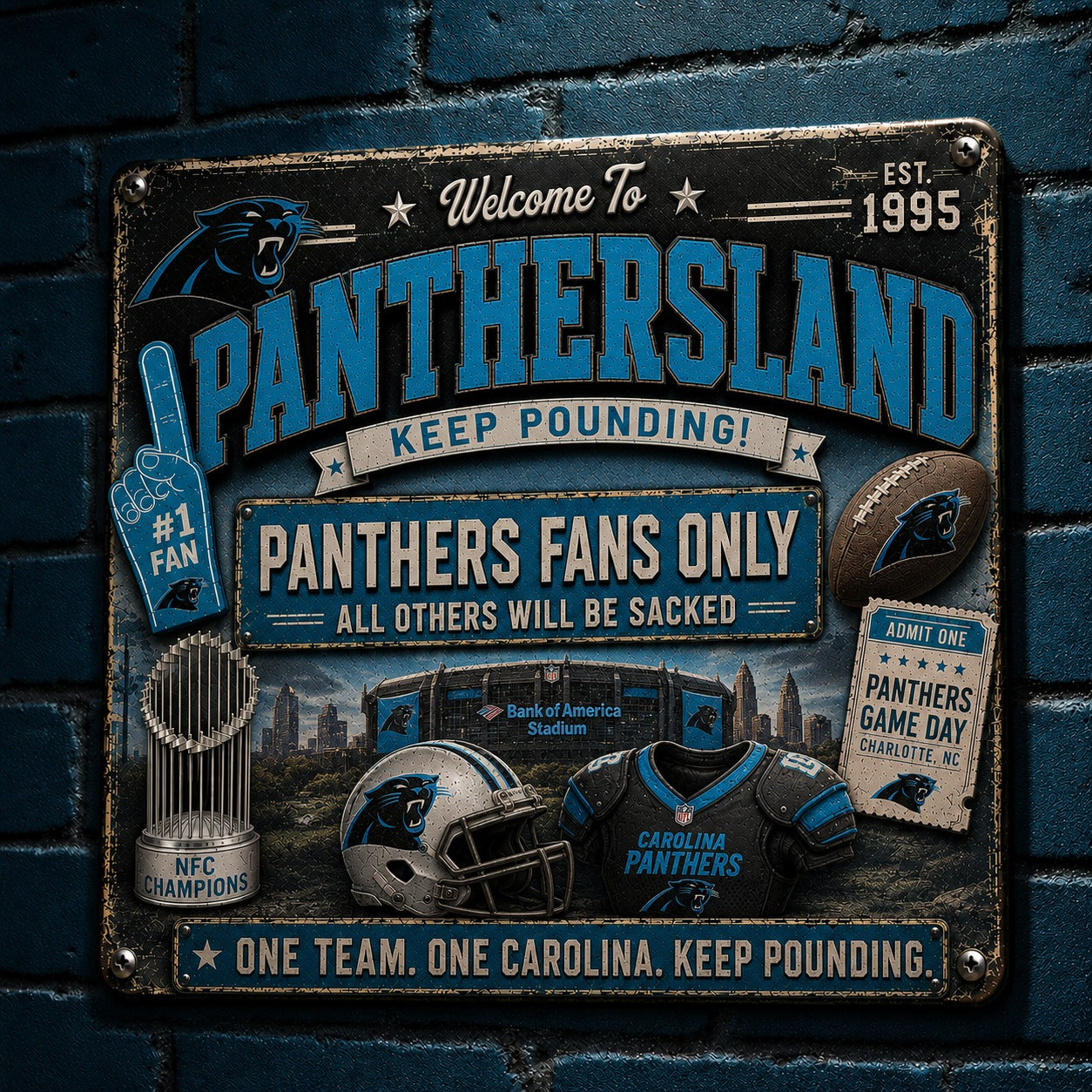 All Football Fans Teams Rustic Only Vintage Metal Sign - 5to9vibe