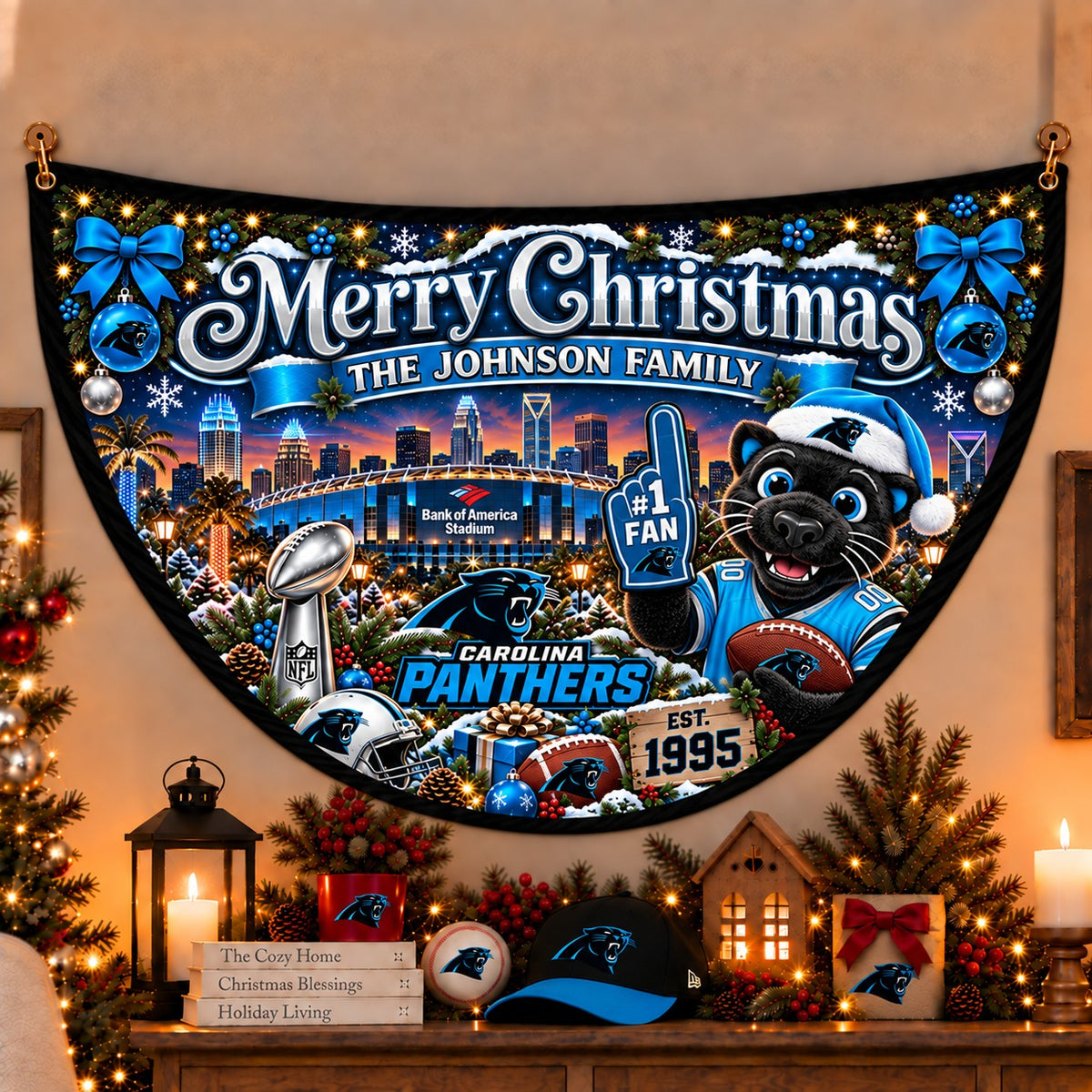 All Football Teams Personalized Christmas Night Bunting Flag - 5to9vibe