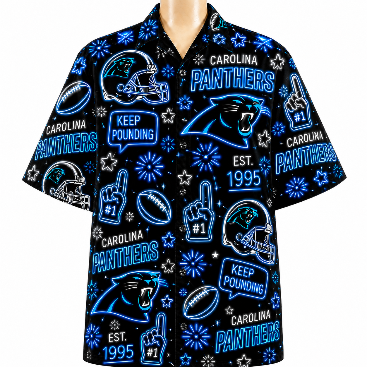 All Football Teams Neon Vibe Summer Button-Up Unisex Hawaiian Shirt For Men and Women
