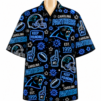 All Football Teams Neon Vibe Summer Button-Up Unisex Hawaiian Shirt For Men and Women