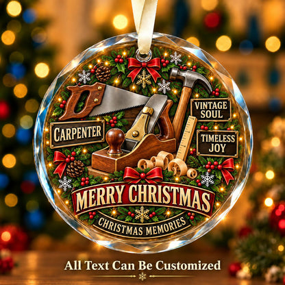 Carpenter Personalized Glass Ornament | 5To9Vibe