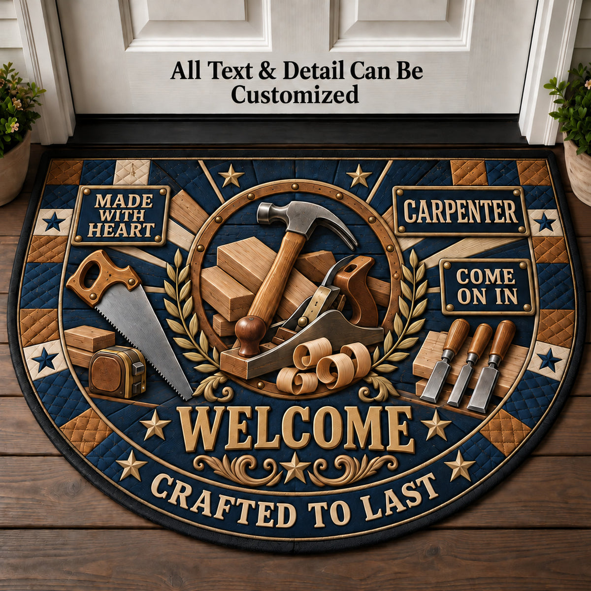 Carpenter Personalized Half Round Mat | 5To9Vibe
