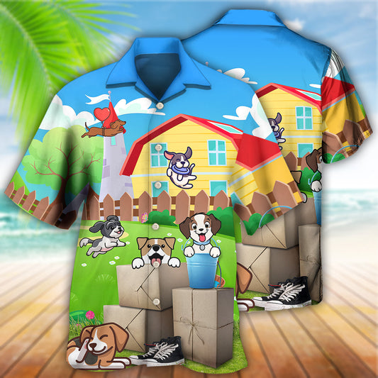Cartoon Funny Dog - Hawaiian Shirt 