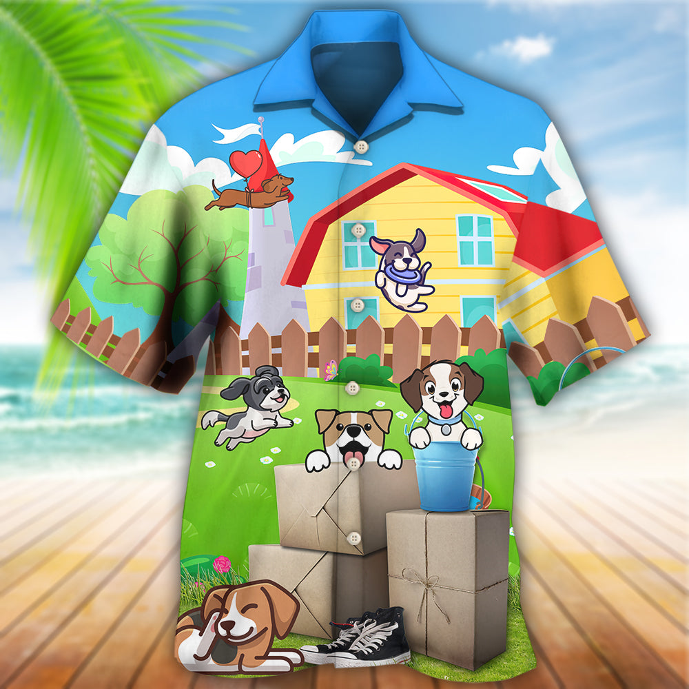 Cartoon Funny Dog - Hawaiian Shirt 