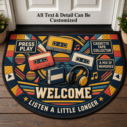 Cassette Tape Collector Personalized Half Round Mat | 5To9Vibe