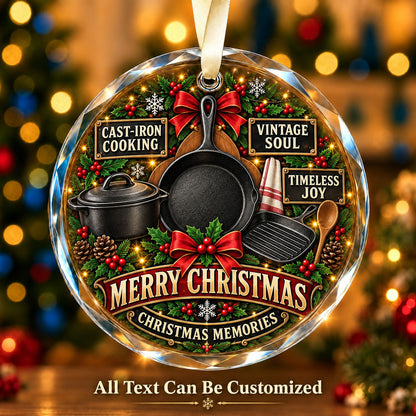 Cast-Iron Cooking Personalized Glass Ornament | 5To9Vibe