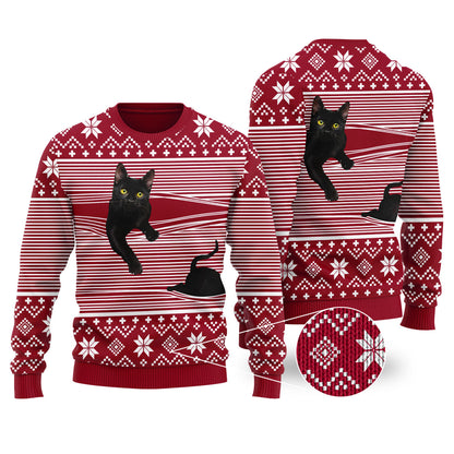 Cat Christmas Sweater Cardinal Red | Funny ugly christmas sweater - Funny Ugly Christmas Sweater