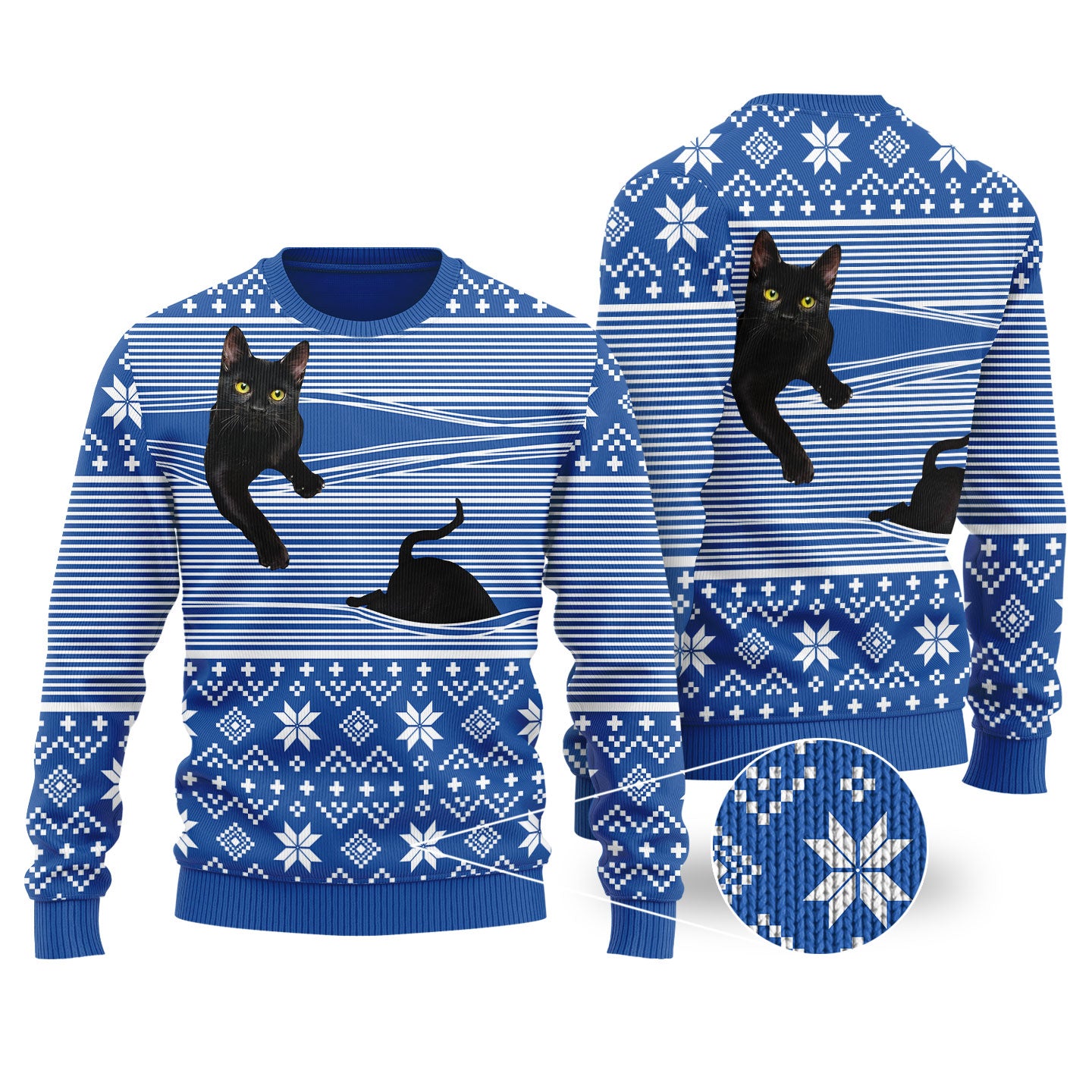 Cat Christmas Sweater Royal | Funny ugly christmas sweater - Funny Ugly Christmas Sweater