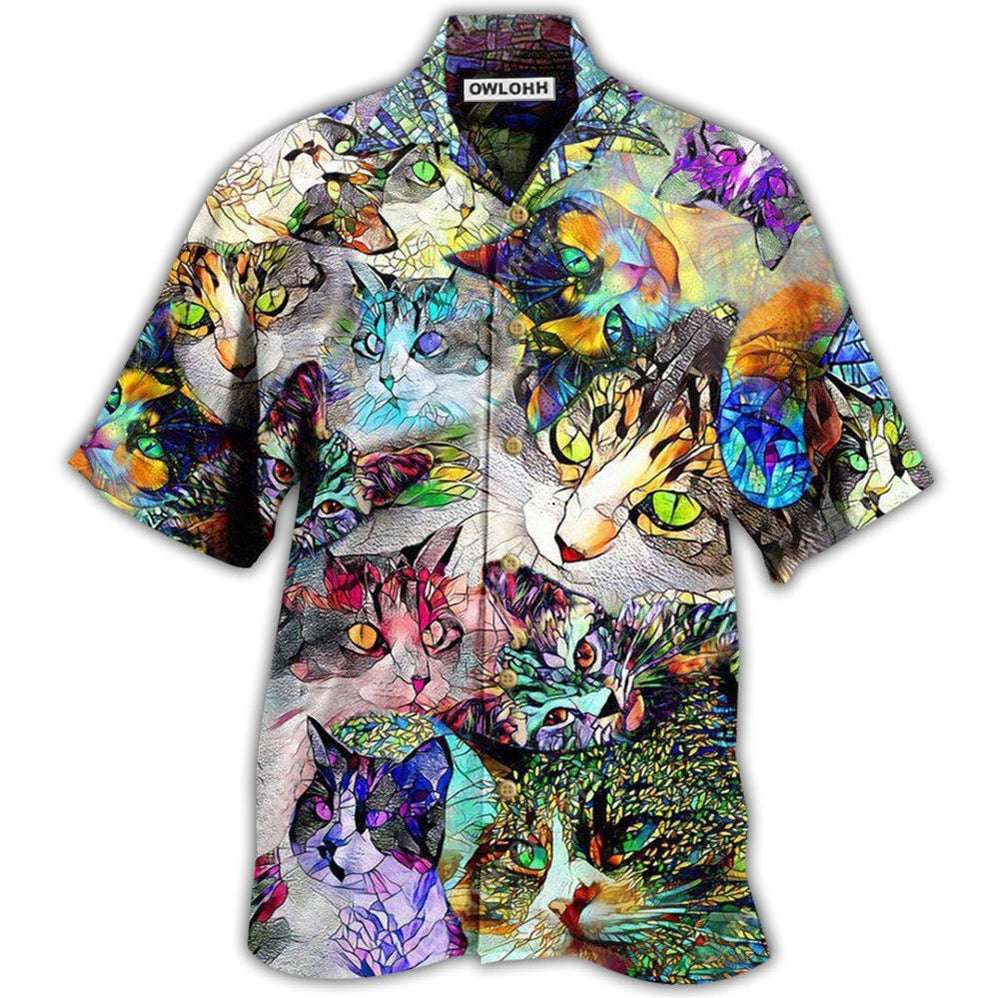 Hawaiian Shirt / Adults / S Cat Amazing Stained Glass - Hawaiian Shirt 