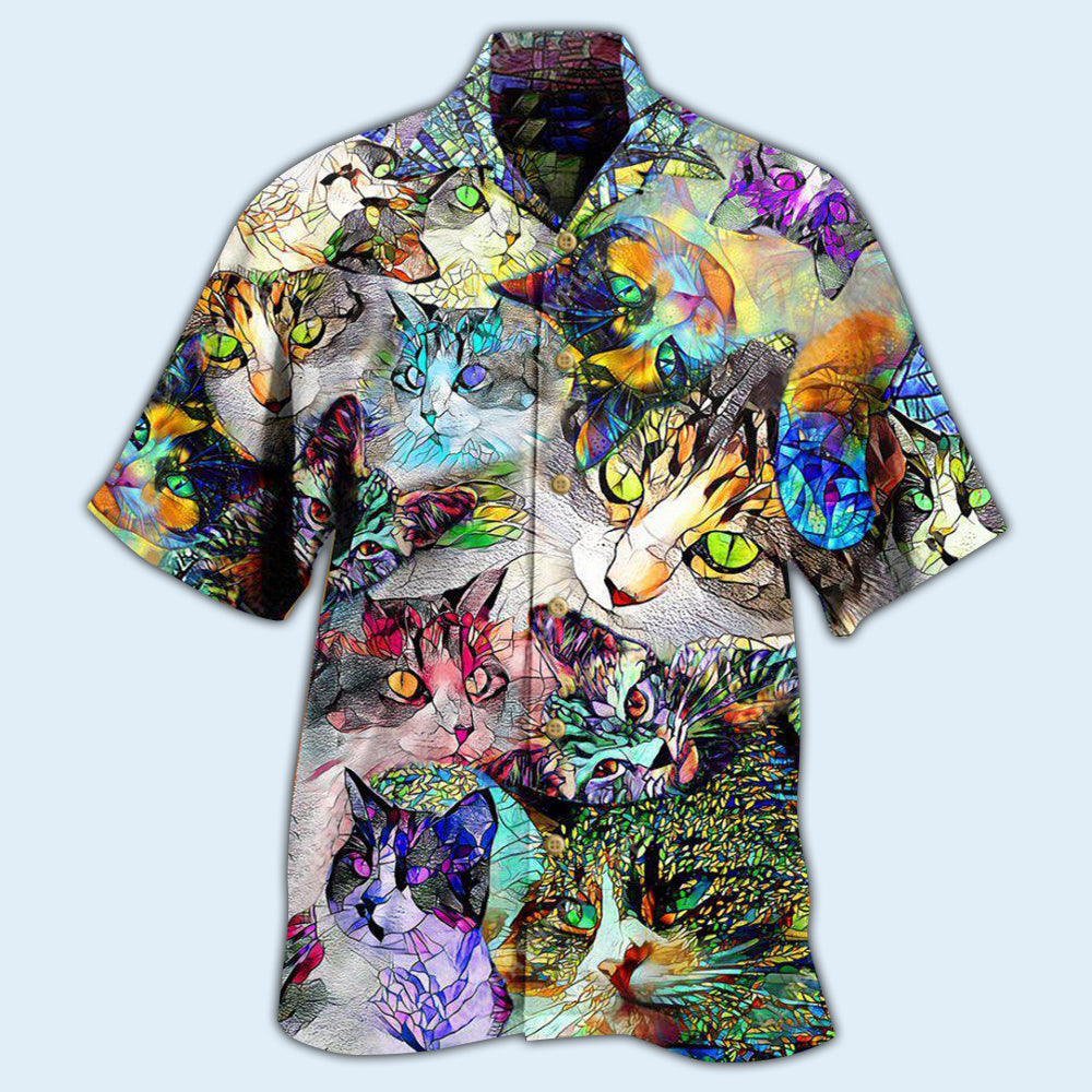 Cat Amazing Stained Glass - Hawaiian Shirt 