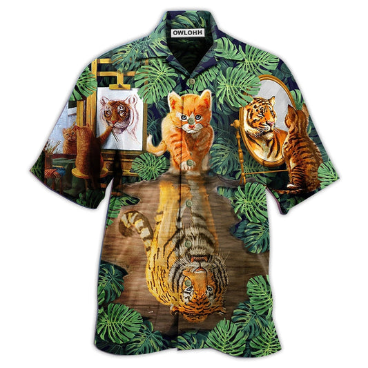 Hawaiian Shirt / Adults / S Cat And Tiger Leaf - Hawaiian Shirt 