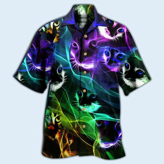Cat Awesome Flash Neon Style - Hawaiian Shirt 