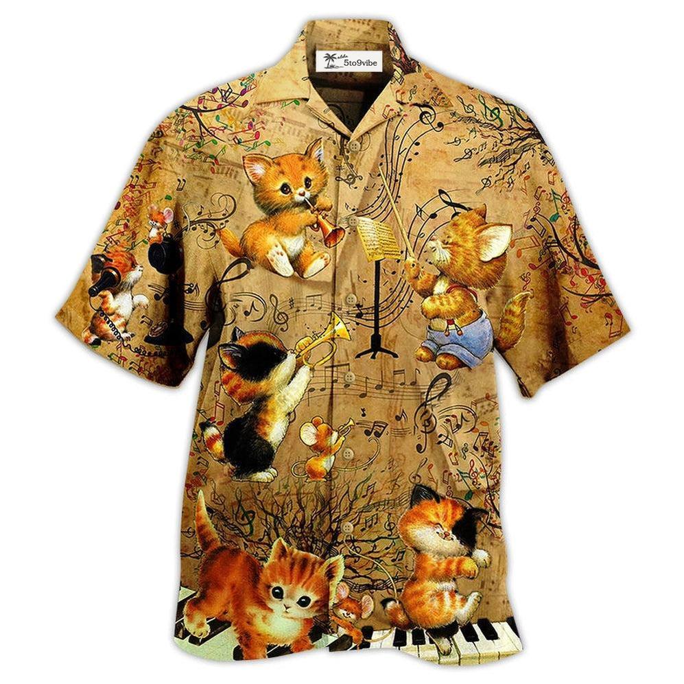 Hawaiian Shirt / Adults / S Cat Baby Love Music - Hawaiian Shirt 
