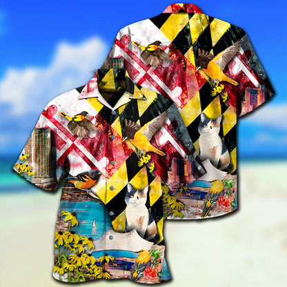 Cat Beautiful Maryland State - Hawaiian Shirt 