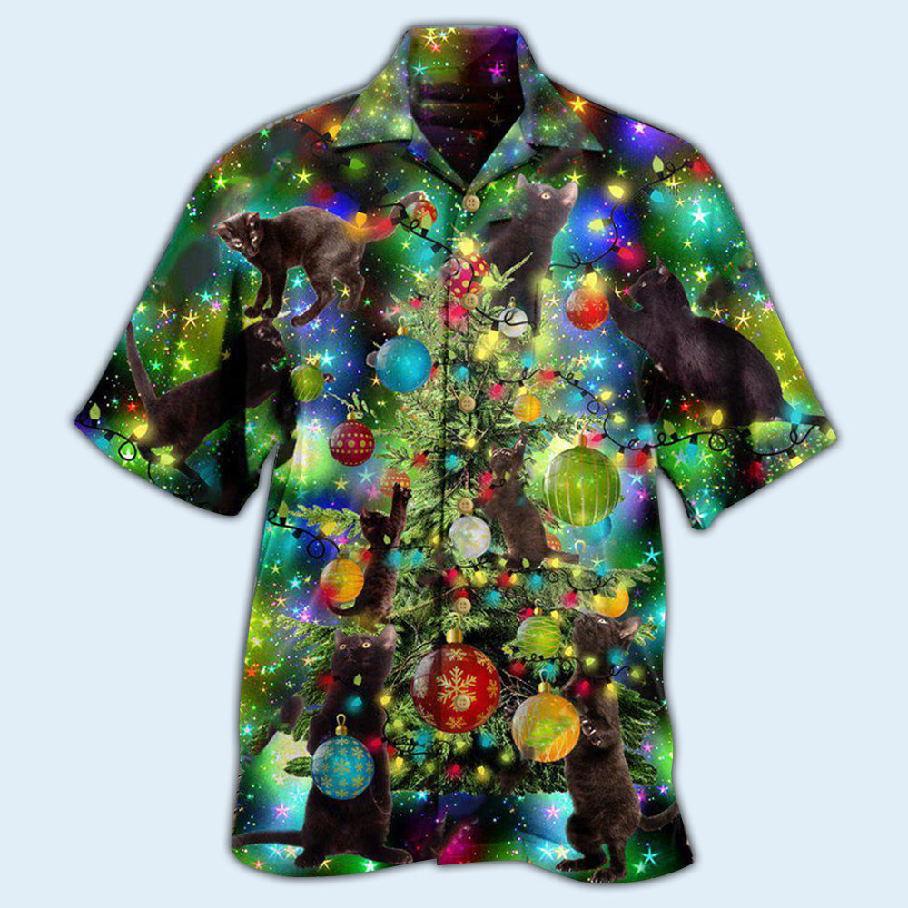 Christmas Black Cat Christmas Let's Get It - Hawaiian Shirt 