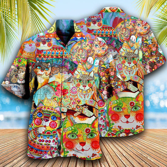 Cat Cute Colorful - Hawaiian Shirt 