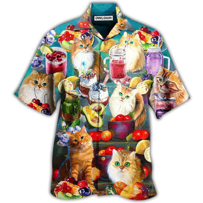 Hawaiian Shirt / Adults / S Cat Fresh Your Day With Smoothies - Hawaiian Shirt 