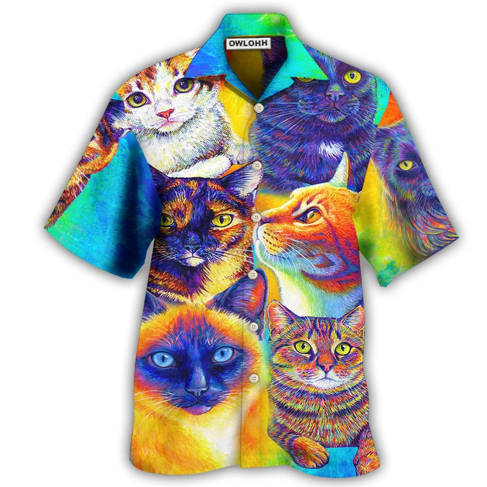 Hawaiian Shirt / Adults / S Cat Love Life Colorful Style - Hawaiian Shirt 