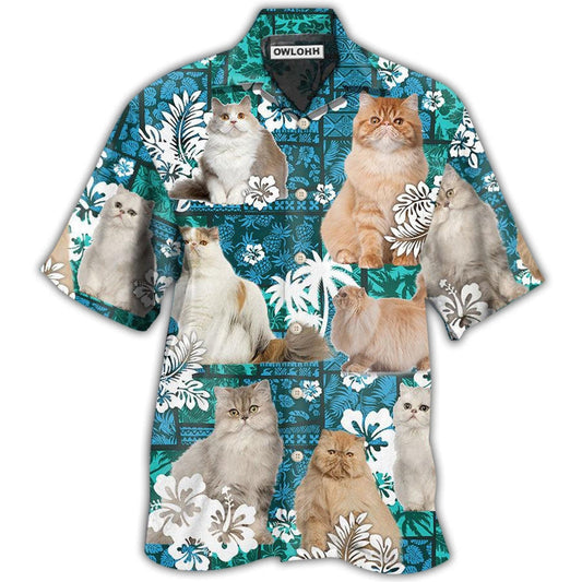 Hawaiian Shirt / Adults / S Cat Persian Cat Lover Tropical - Hawaiian Shirt 