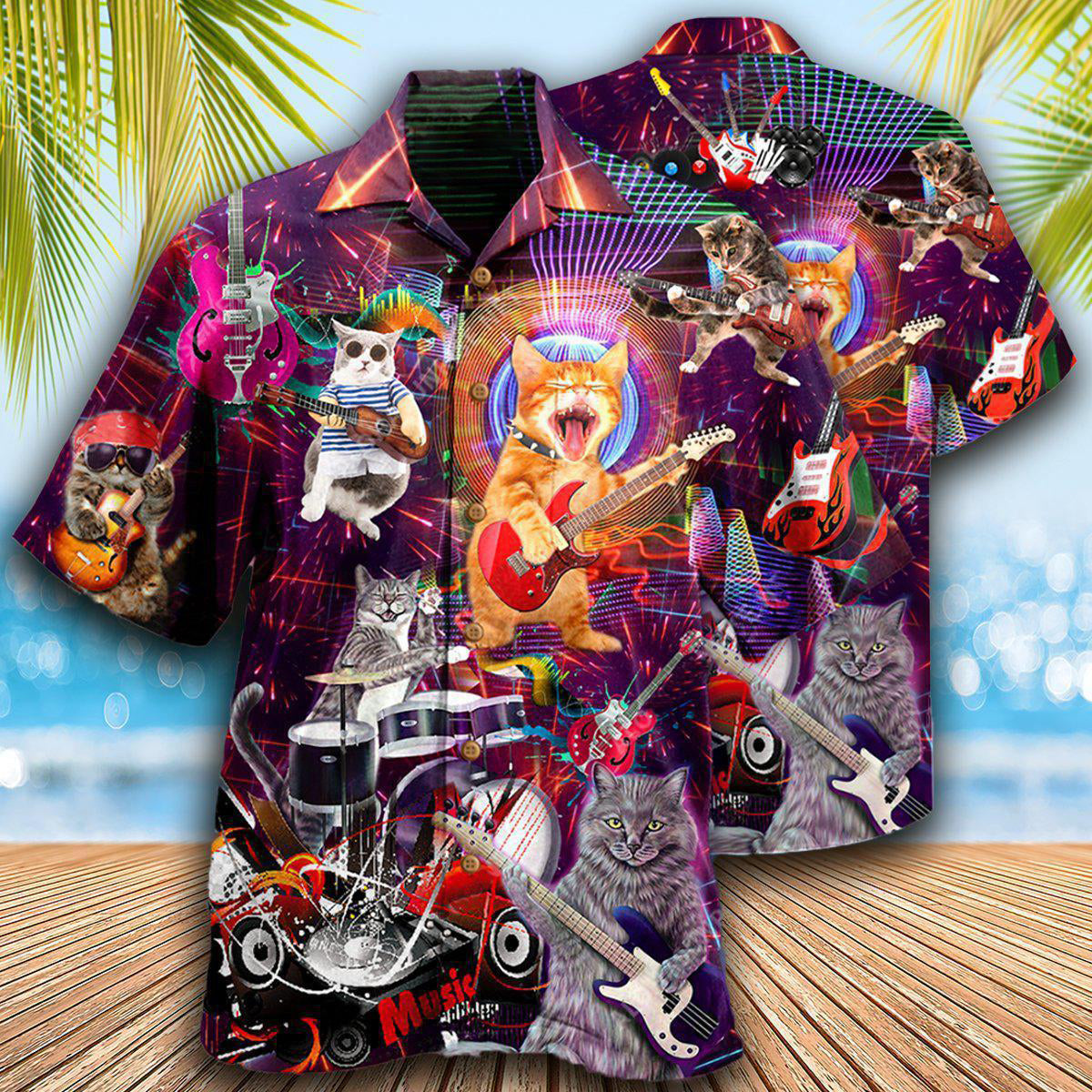 Cat Rocker Funny Style - Hawaiian Shirt 