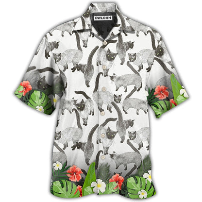 Hawaiian Shirt / Adults / S Cat Siamese Cat Lovely Tropical Style - Hawaiian Shirt 