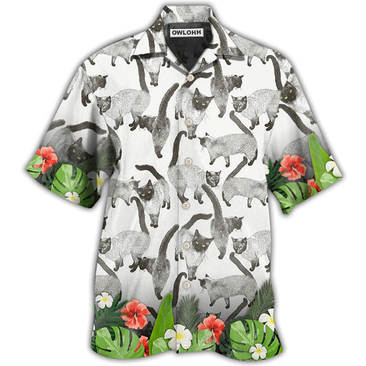 Hawaiian Shirt / Adults / S Cat Siamese Cat Lovely Tropical Style - Hawaiian Shirt 