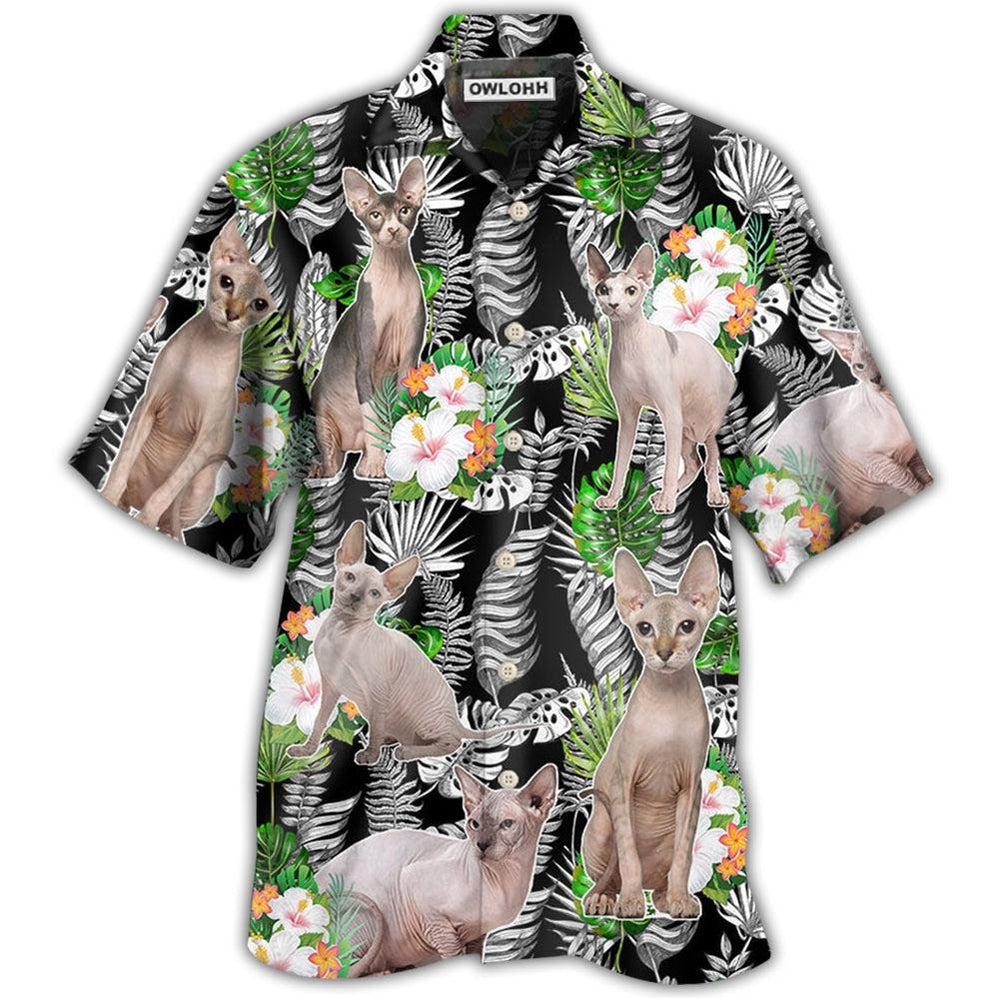 Hawaiian Shirt / Adults / S Cat Sphynx Cat Lover Tropical - Hawaiian Shirt 