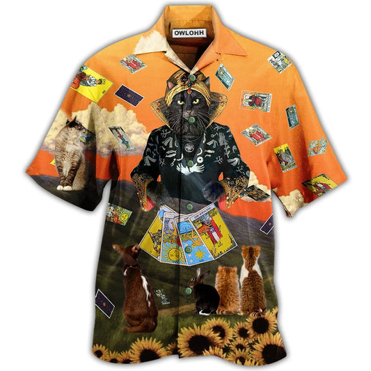 Hawaiian Shirt / Adults / S Cat Tarot Cool Style - Hawaiian Shirt 