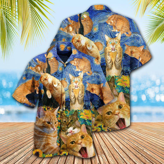 Cat The Sight Of Stars Makes Cat Dream - Hawaiian Shirt 