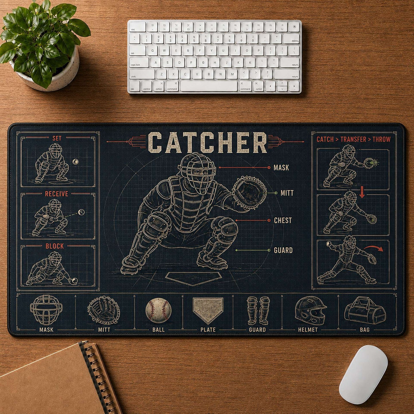 Catcher Blueprint Desk Mat | 5To9Vibe