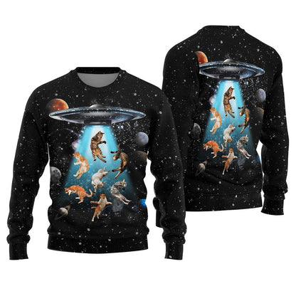 Cats in Space Ugly Christmas Sweater